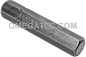 Punta Allen (hexagonal) 1" vástago 1/4" hex inserto (33 mm) – APEX 185-6X Punta Allen (hexagonal) 1" vástago 1/4" hex inserto (33 mm) – APEX 185-6X