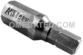 Punta Allen (hexagonal) 9 mm vástago 1/4" hex inserto (32 mm) – APEX 185-9MM Punta Allen (hexagonal) 9 mm vástago 1/4" hex inserto (32 mm) – APEX 185-9MM